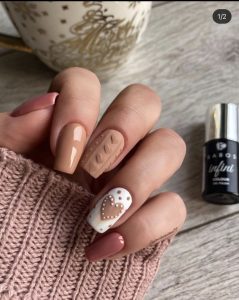 Autumn matte nail model 