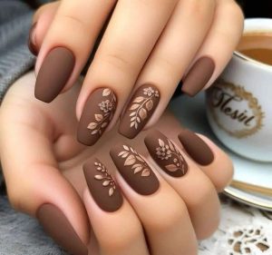 Autumn matte nail model