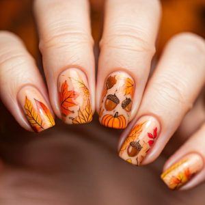 Yaldai orange nail design