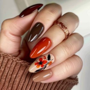 Yaldai orange nail design