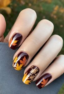 Fall espresso nail design