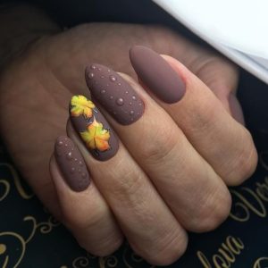 Fall espresso nail design