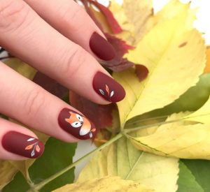 Nail design with autumn elements