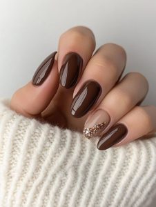 Fall espresso nail design