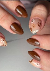 Fall espresso nail design