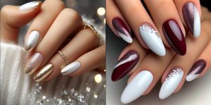 لاک ساده دخترانه ترکیب با سفید