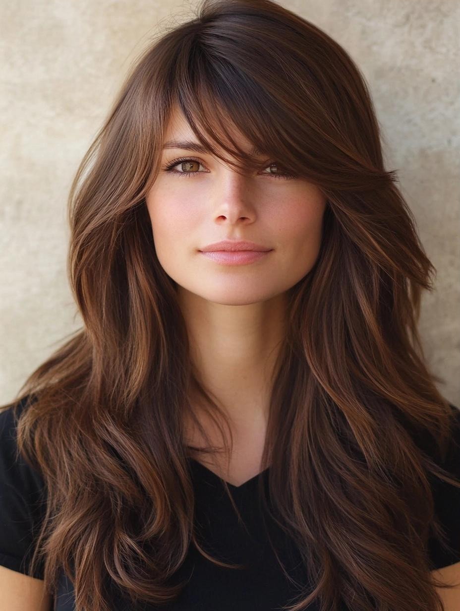 Stylish brown hair and blonde for one -sided hair