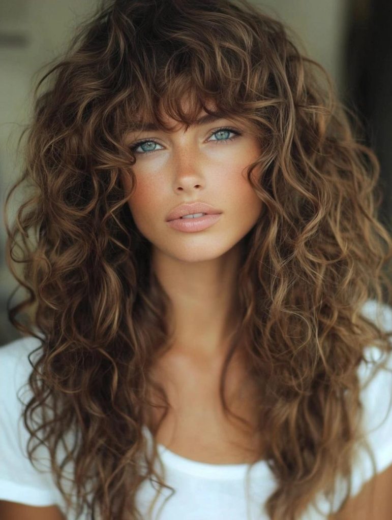 Stylish brown and blonde hair color for umbrella hair