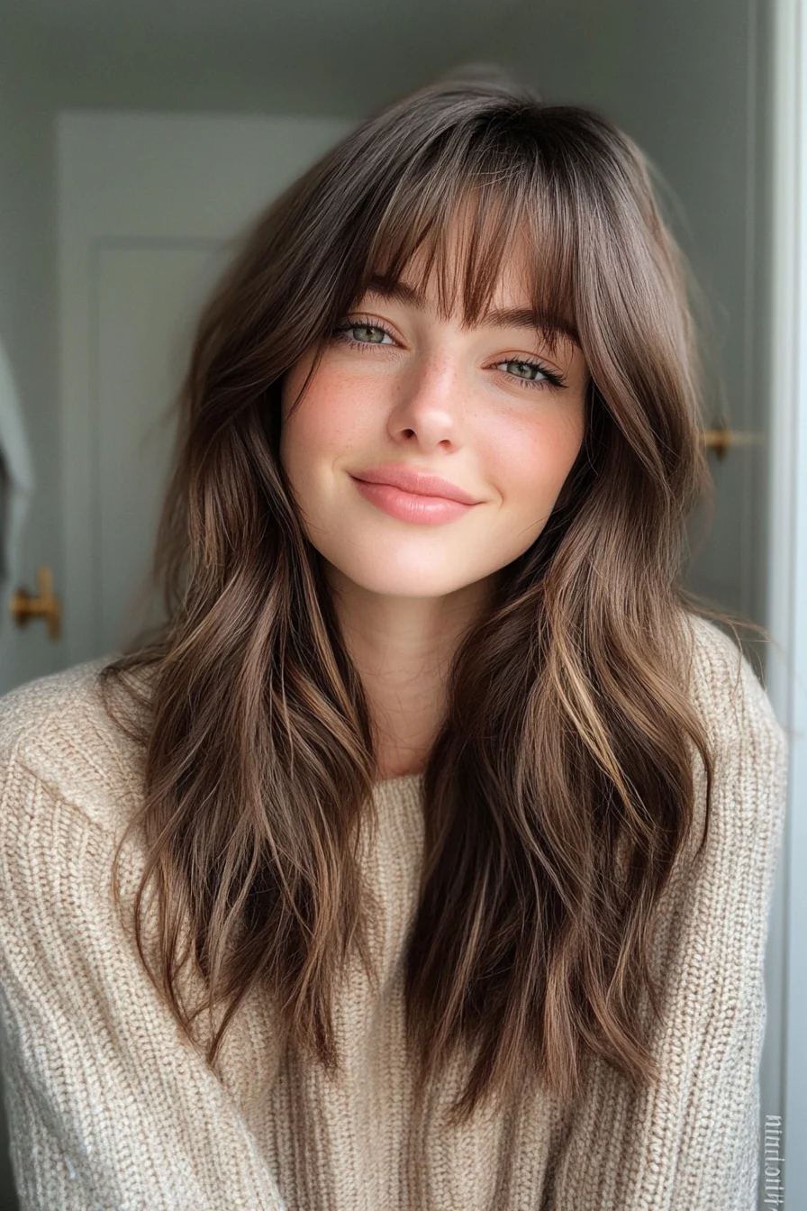 رنگ مو قهوه ای برای مدل مو چتری