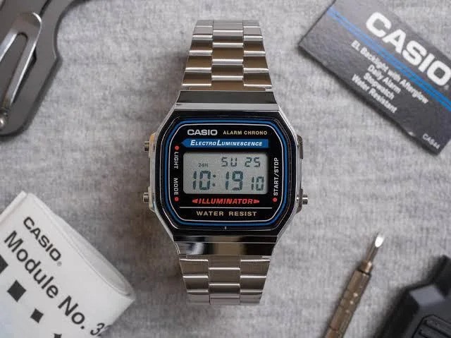 A watch on a table