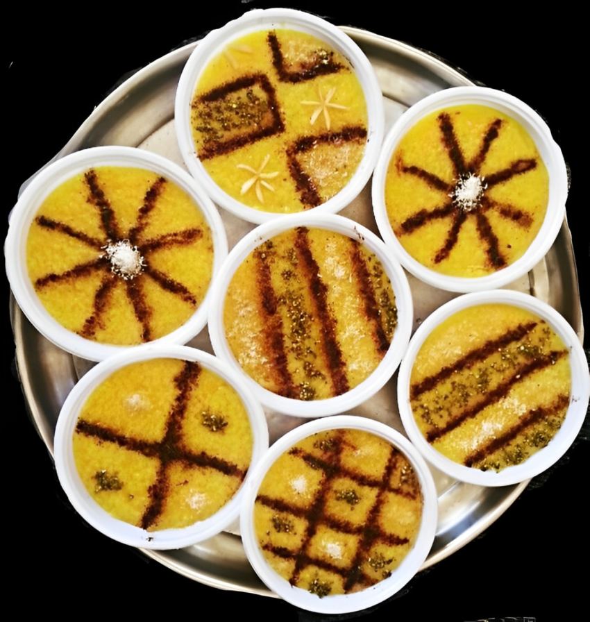 تزیین شله زرد برای مدرسه تزیین ظرف کوچک شله زرد تزیین شله زرد تک نفره تزعین شله زرد تزیین شله زرد با شابلون