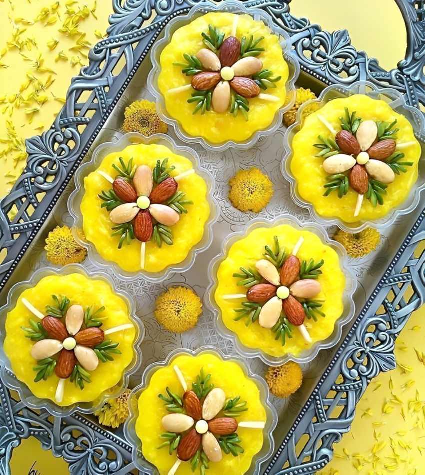 تزیین شله زرد برای مدرسه تزیین ظرف کوچک شله زرد تزیین شله زرد تک نفره تزعین شله زرد تزیین شله زرد با شابلون