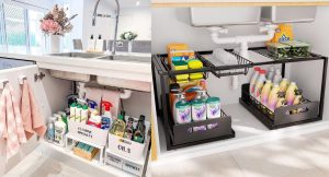 ایده چیدمان زیر سینک و زیر کابینت ظرفشویی