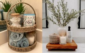 ایده چیدمان وسایل ریز دستشویی و حمام