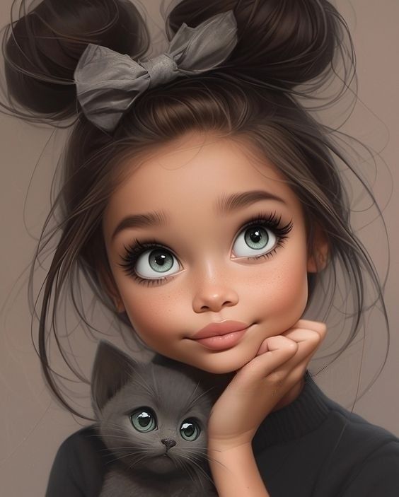 عکس دختربچه کارتونی  برای پروفایل و والپیپر