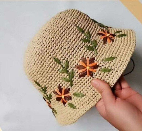کلاه آفتابی مکرومه