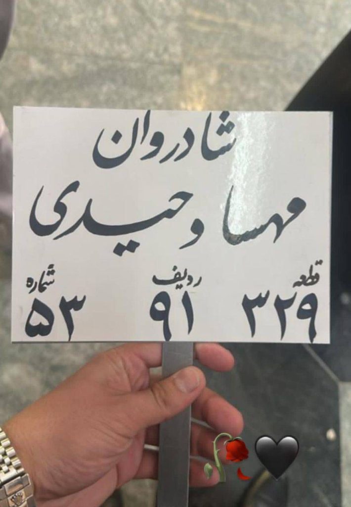 درگذشت مهسا وحیدی 