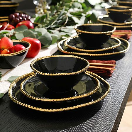 ظروف پذیرایی مشکی طلایی