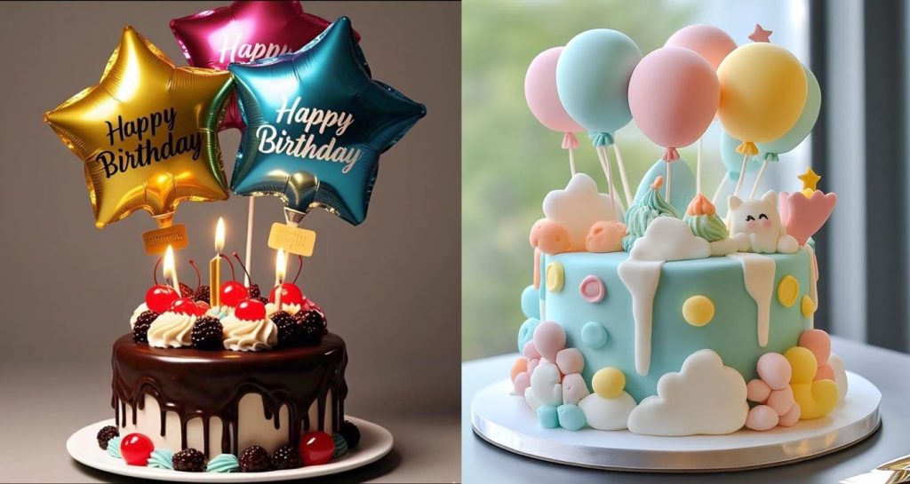 کیک تولدهای جدید دخترانه و پسرانه با تزیینات بادکنکی ترند۲۰۲۵