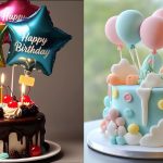 کیک تولد بادکنکی دخترانه و پسرانه