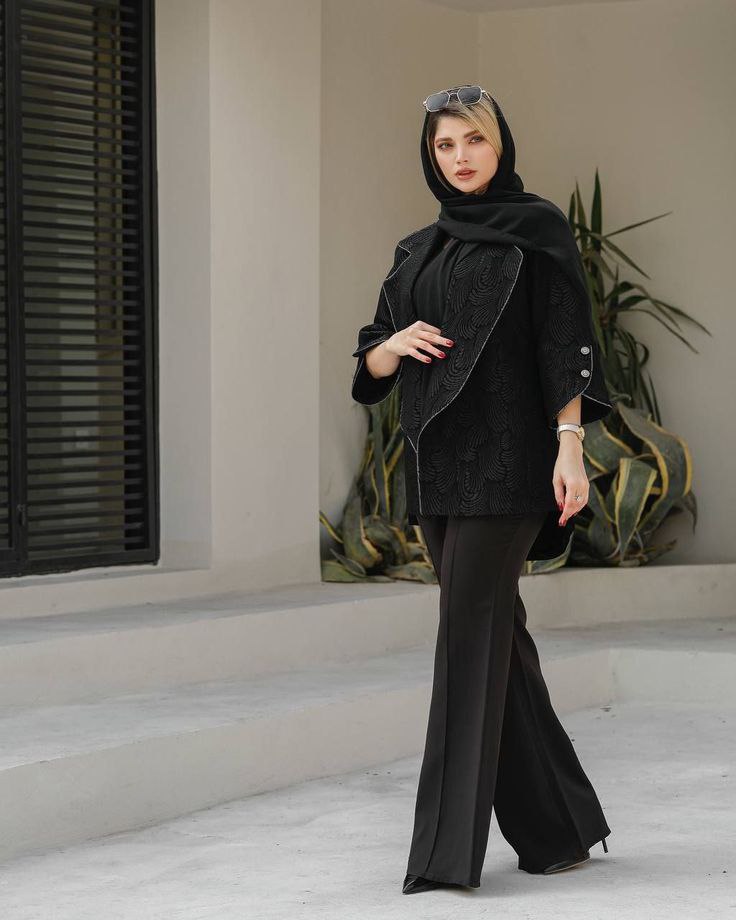 مانتو کتی ژاکارد مشکی