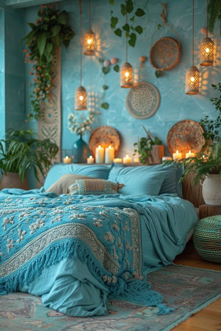 تزیین دیوار بالای تخت خواب