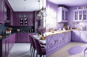 کابینت آشپزخانه بنفش