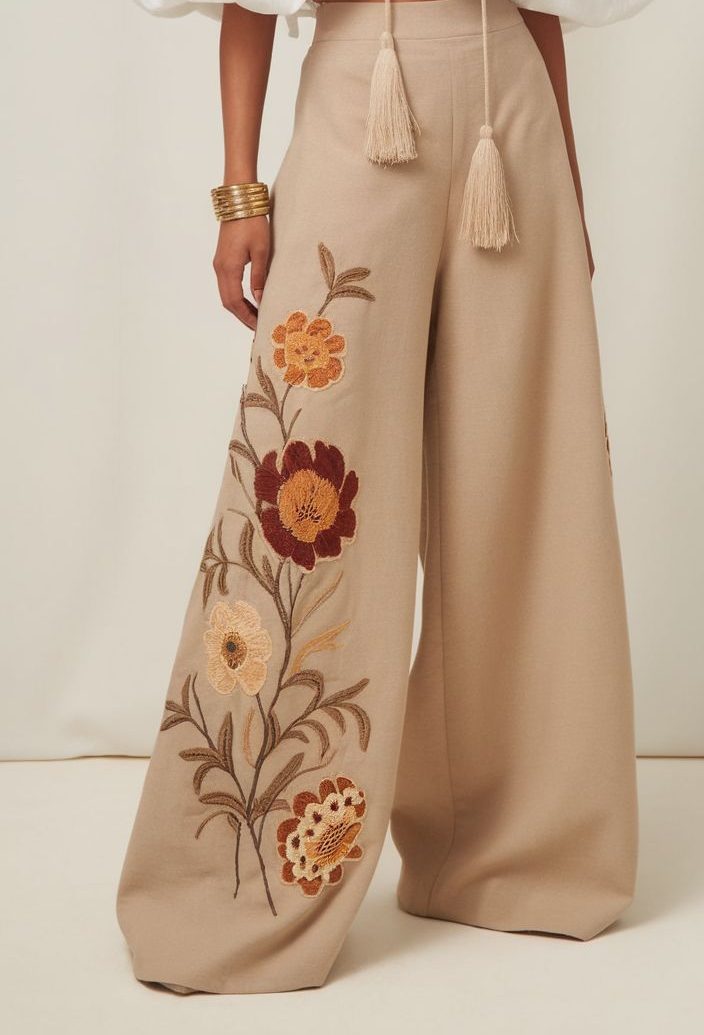 شلوار زنانه گلدوزی شده