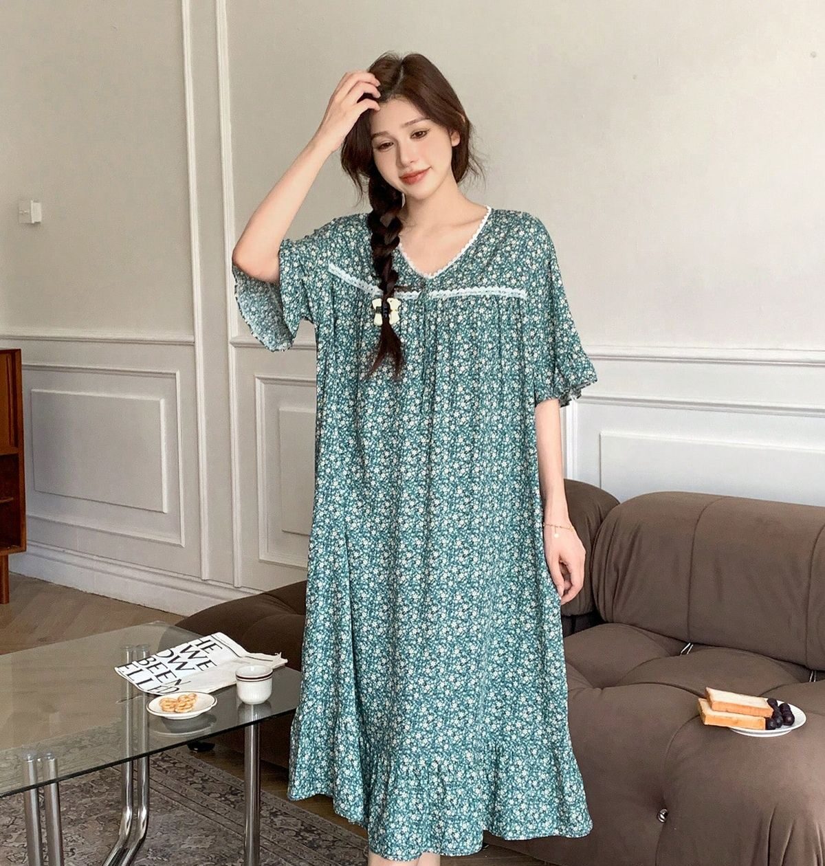 مدل پیراهن نخی برای منزل