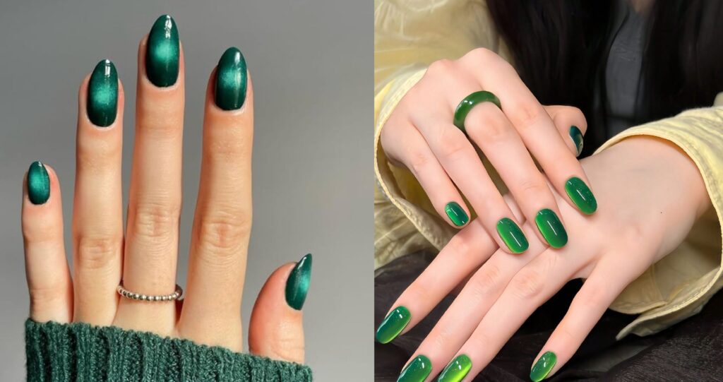 لاک ناخن ژل آیس سبز خاص واسه سلیقه های فانتزی دخترونه و لایت زنانه