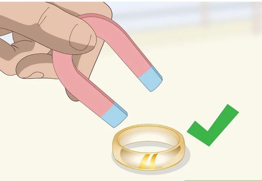 تشخیص عیار طلا در خانه با آهن ربا 