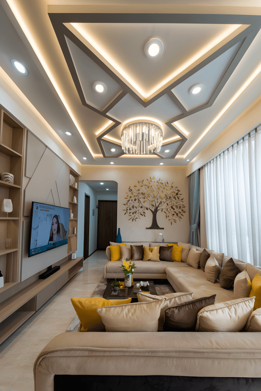 سقف کاذب ساده و شیک برای پذیرایی