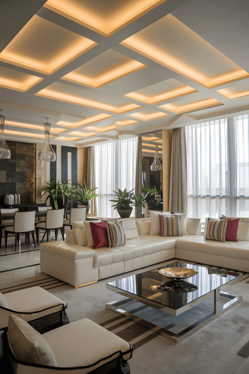 سقف کاذب ساده و شیک برای پذیرایی