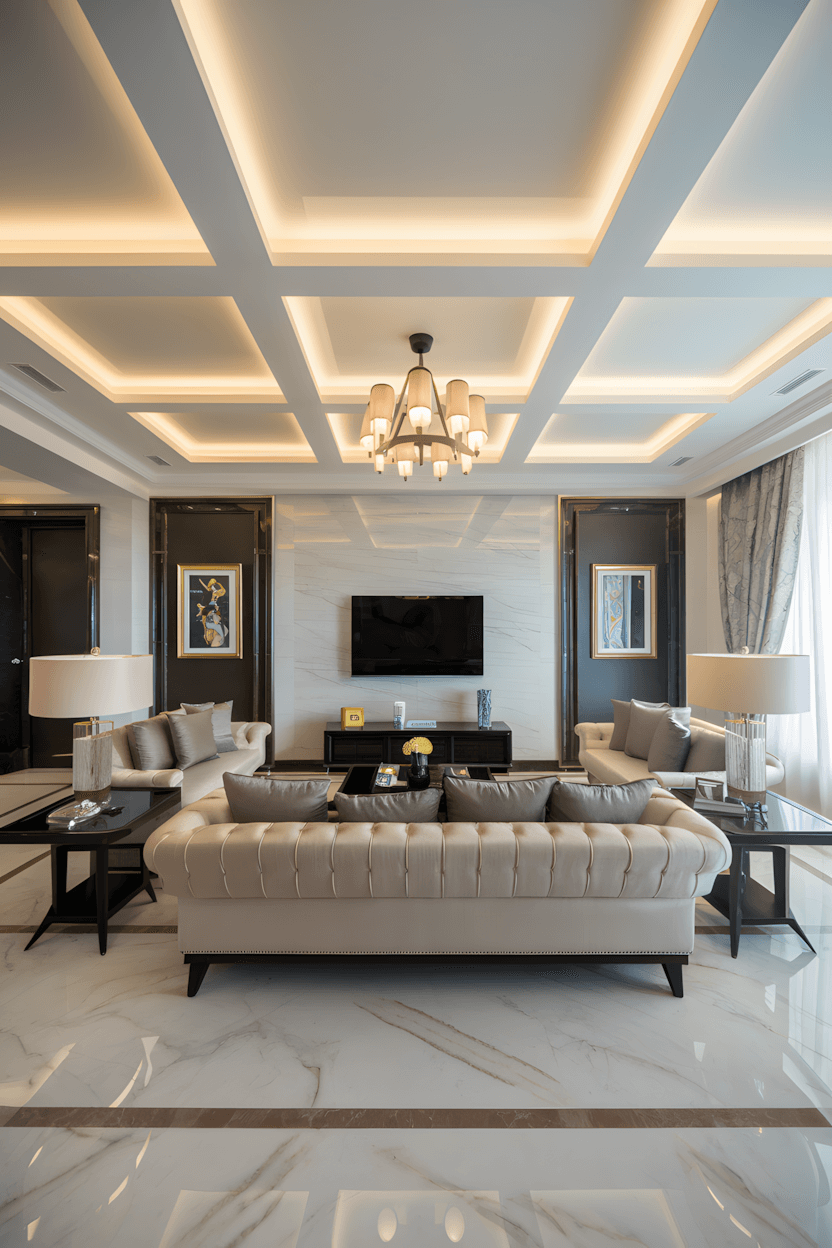 سقف کاذب ساده و شیک برای پذیرایی