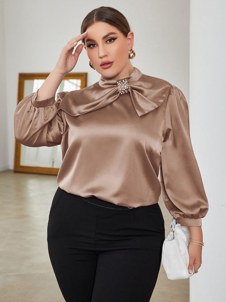 شومیز ساتن مجلسی جلو بسته