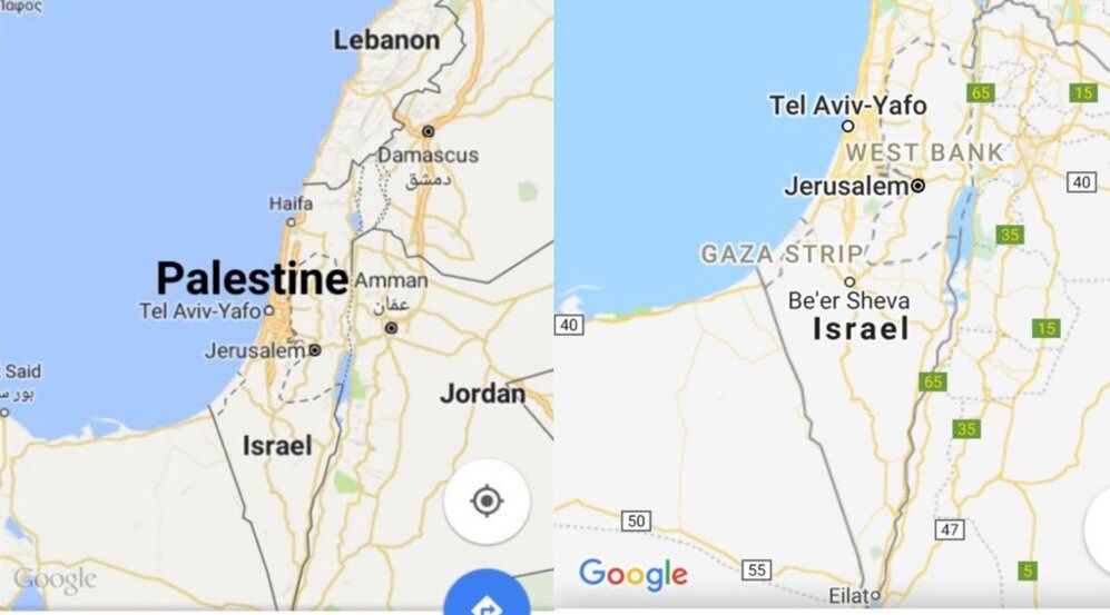 فلسطین روی نقشه 