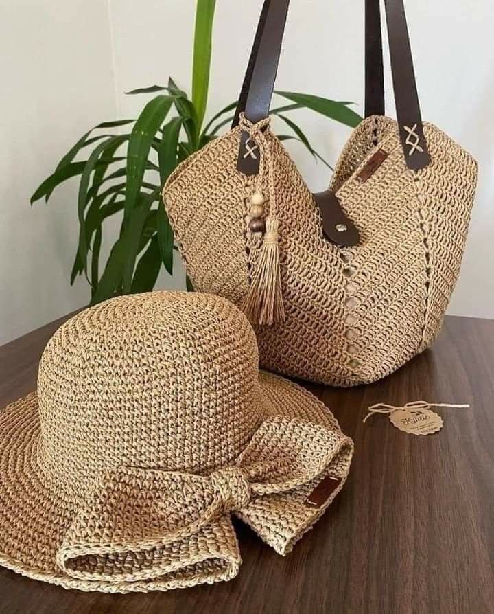 مدل کیف حصیری با نخ رافیا