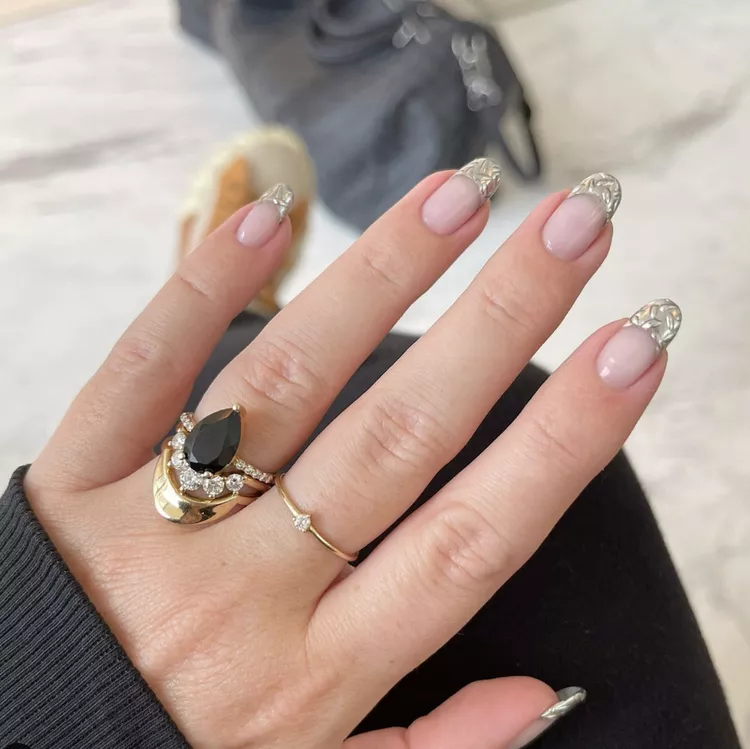فرنچ با متال ژل نقره ای