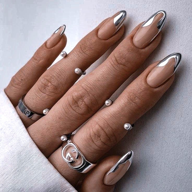 فرنچ با متال ژل نقره ای