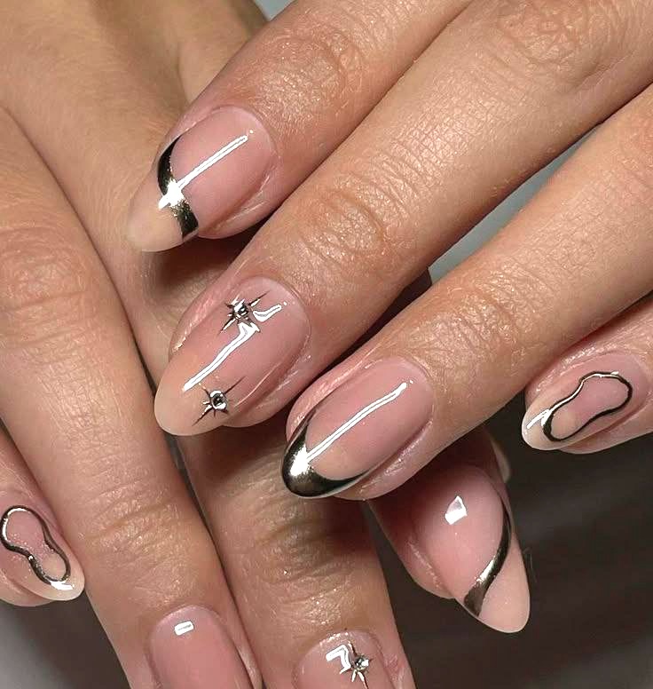 فرنچ با متال ژل نقره ای