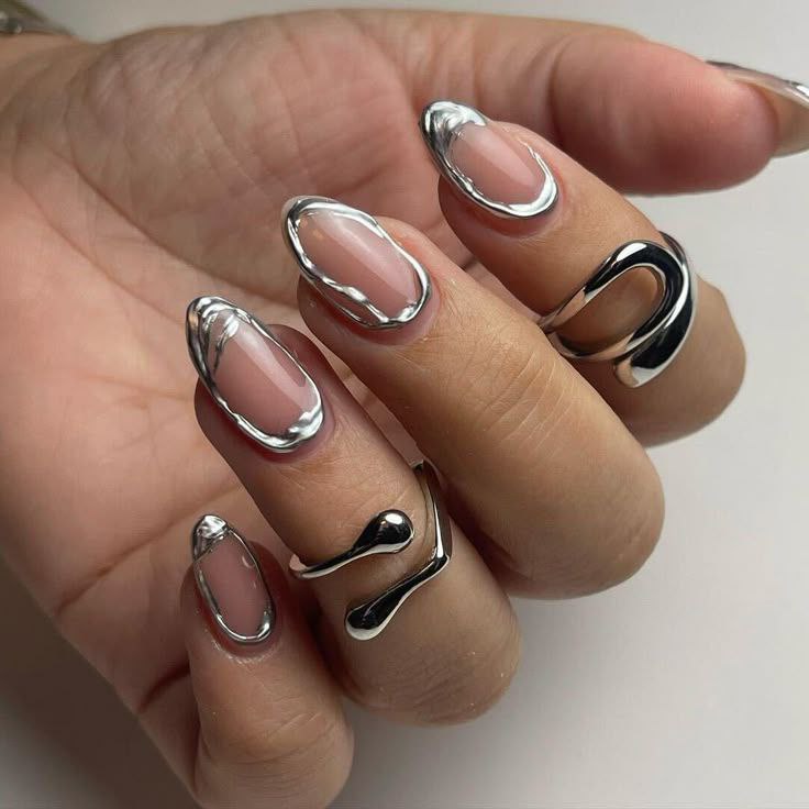 فرنچ با متال ژل نقره ای