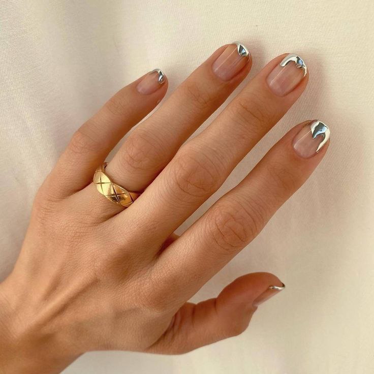 فرنچ با متال ژل نقره ای