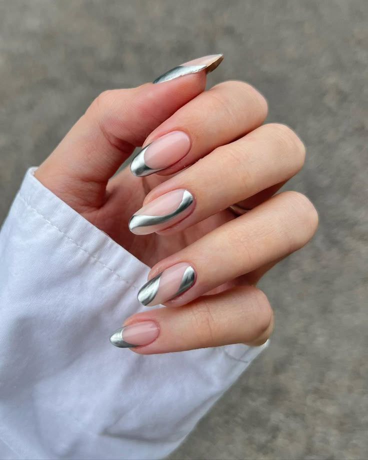 فرنچ با متال ژل نقره ای