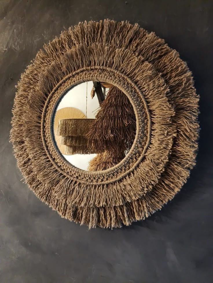 آینه دکوری رافیا