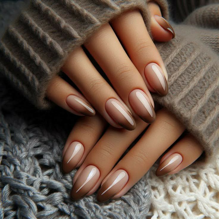 طراحی لاک ناخن قهوه ای شکلاتی