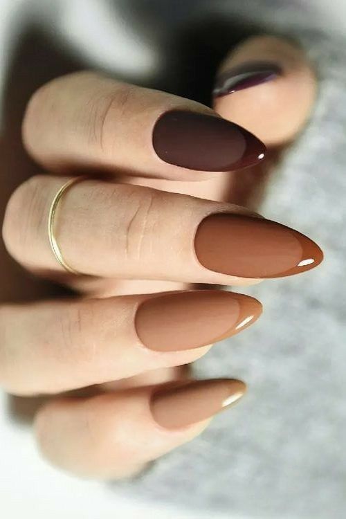طراحی لاک ناخن قهوه ای شکلاتی