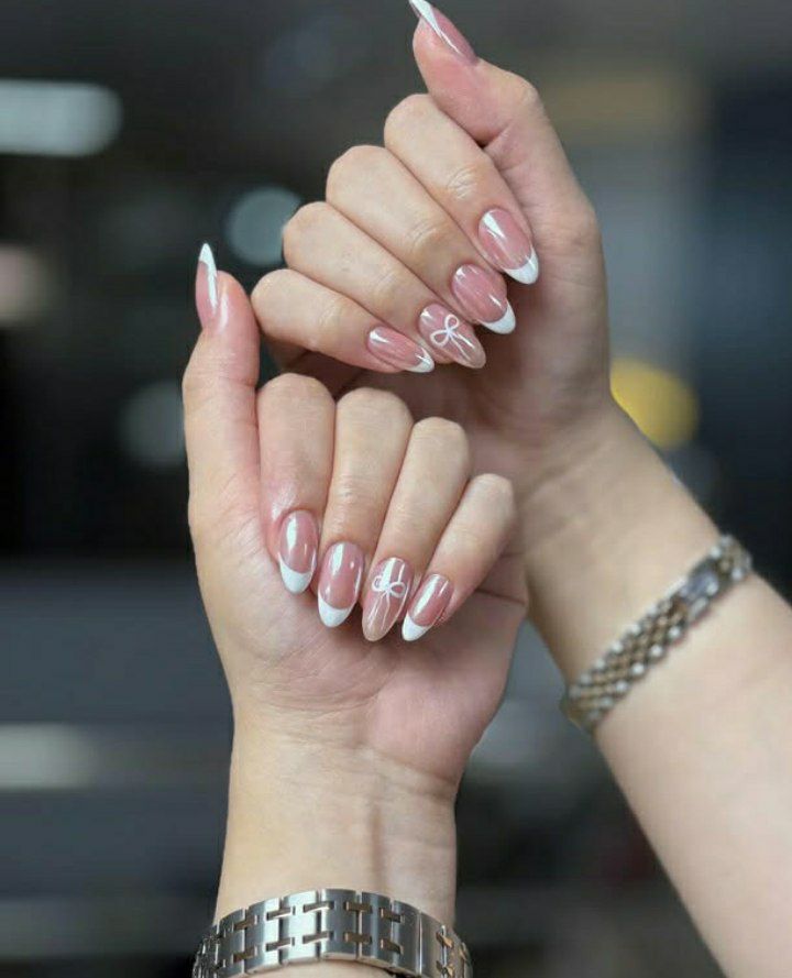 ناخن کروم سفید فرنچ کروم سفید