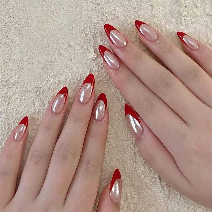 ناخن کروم هلویی فرنچ کروم صورتی  ناخن کروم صورتی فرنچ
