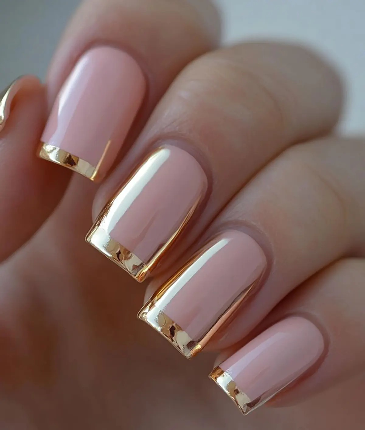 فرنچ کروم طلایی
فرنچ کروم نقره ای