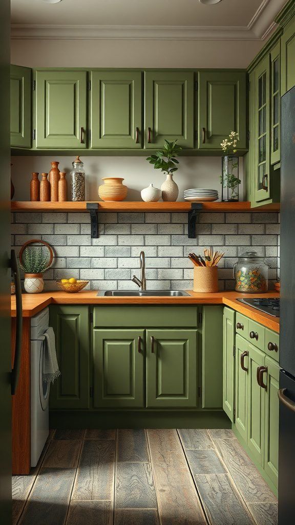 کابینت آشپزخانه سبز ماچا